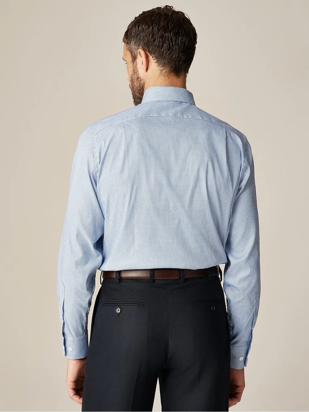 J. CREW Classic Bowery performance stretch dress shirt in Check Blue Size L $98
